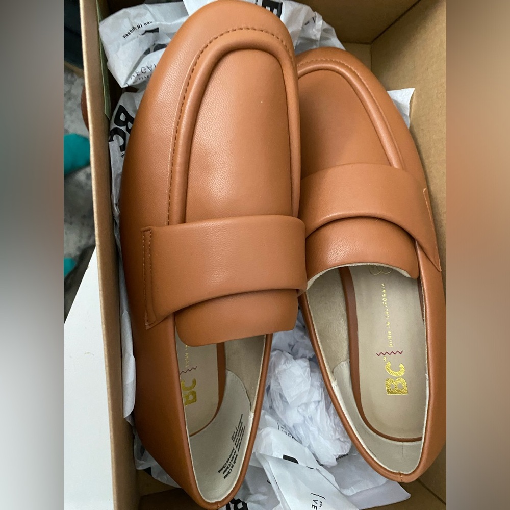 Bc footwear cognac vegan leather flats